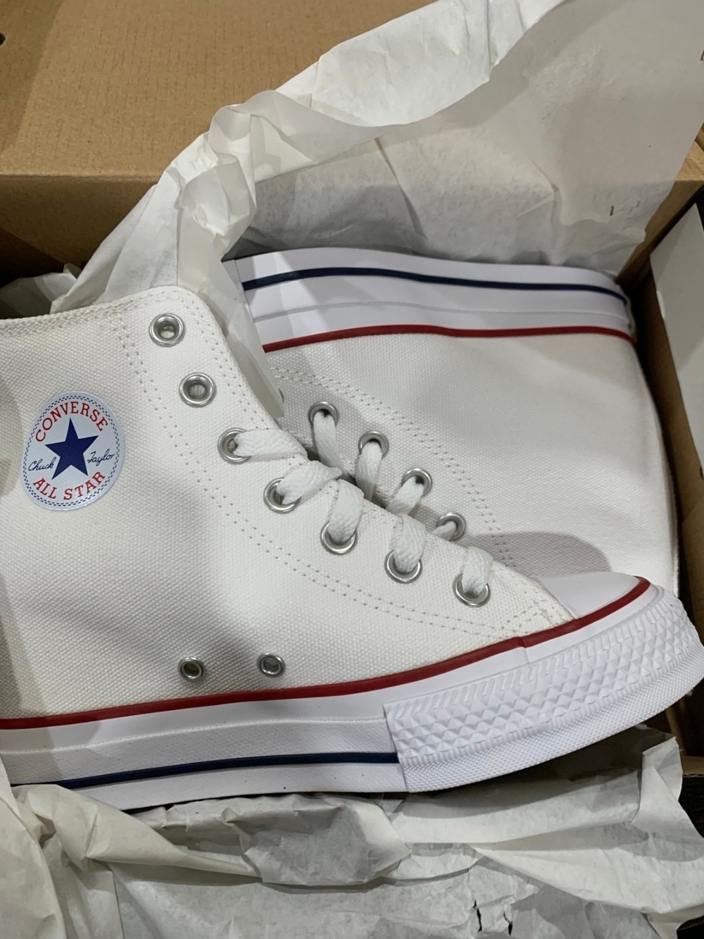 Converse White All Star High-Top Wedges sz 8w